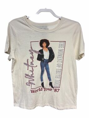 Whitney World Tour '87 Graphic Short Sleeve Tee - Cream